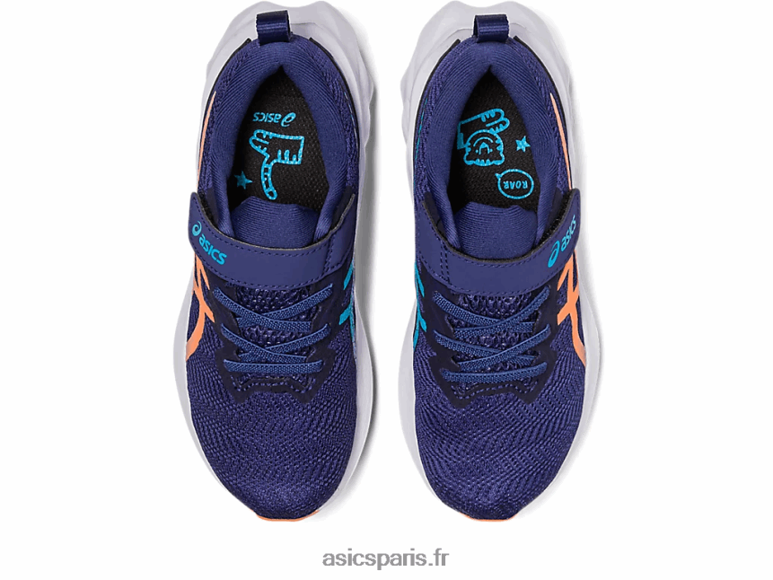 enfants Asics novablast 2 préscolaire BXL8B24283 bleu indigo/pêche soleil