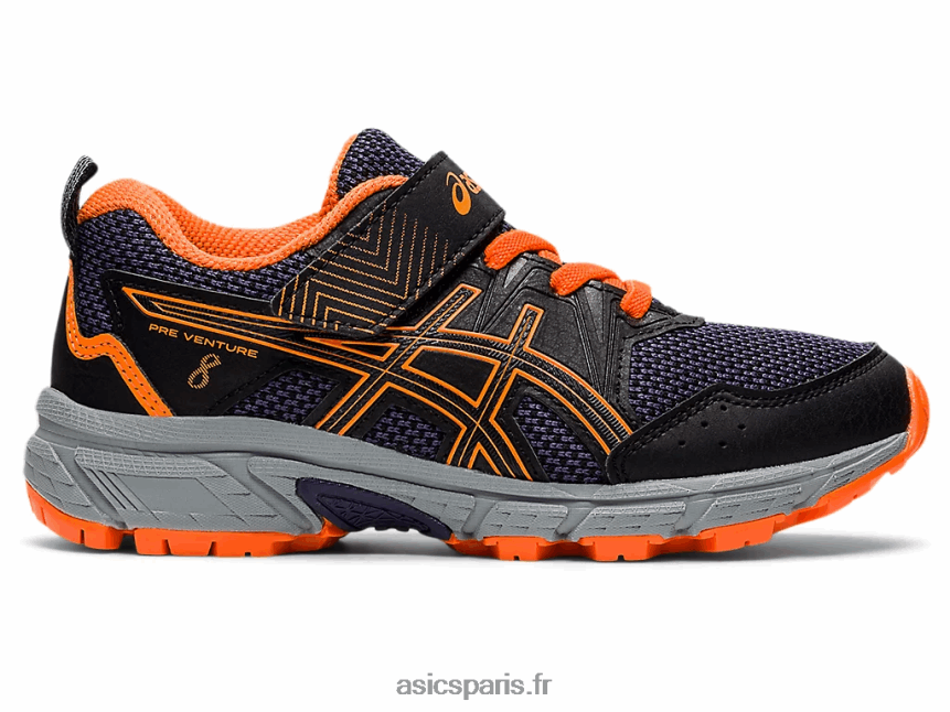 enfants Asics pré-aventure 8 préscolaire BXL8B24488 noir/orange vif