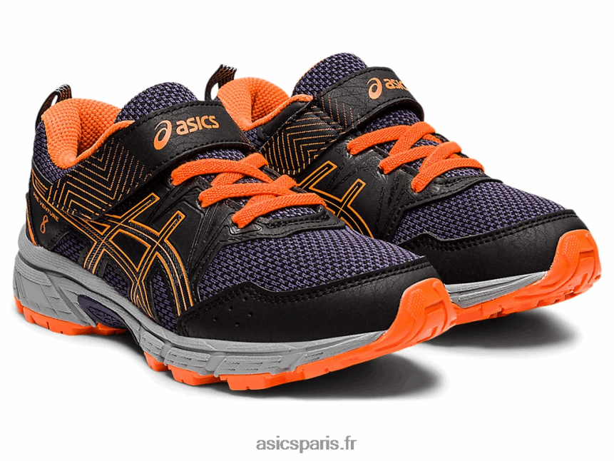 enfants Asics pré-aventure 8 préscolaire BXL8B24488 noir/orange vif