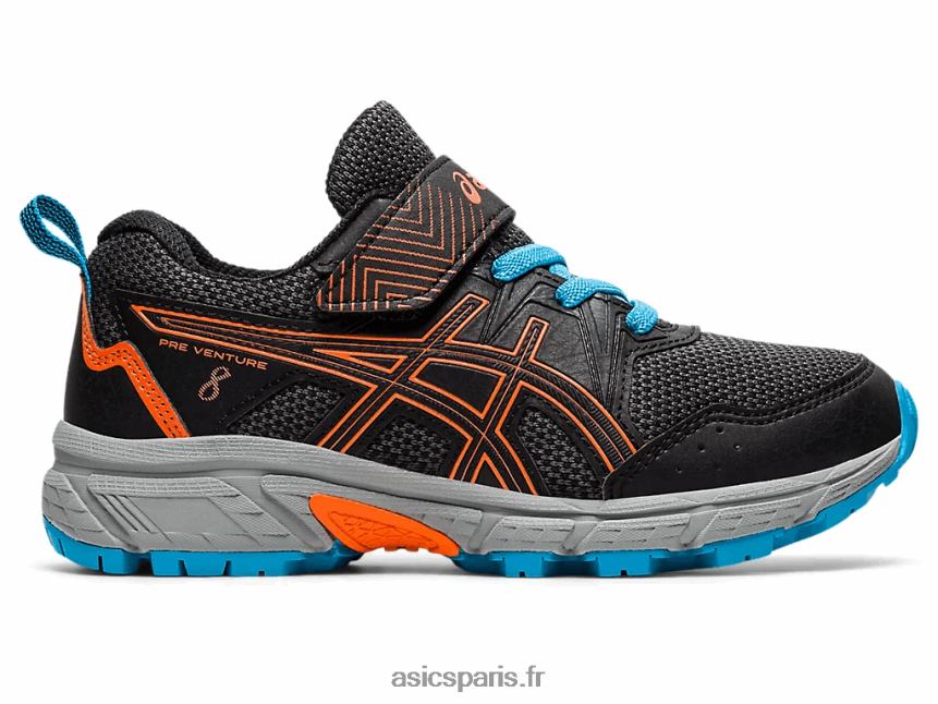 enfants Asics pré-aventure 8 préscolaire BXL8B24502 noir/orange souci
