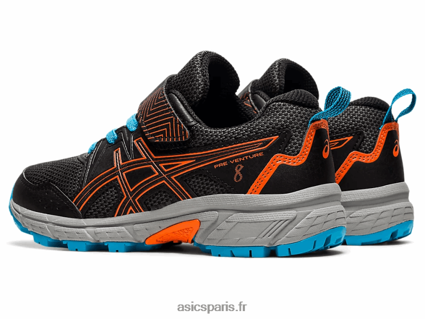 enfants Asics pré-aventure 8 préscolaire BXL8B24502 noir/orange souci