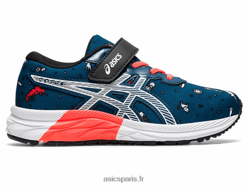 enfants Asics pré exciter 7 préscolaire BXL8B24516 mako bleu/blanc