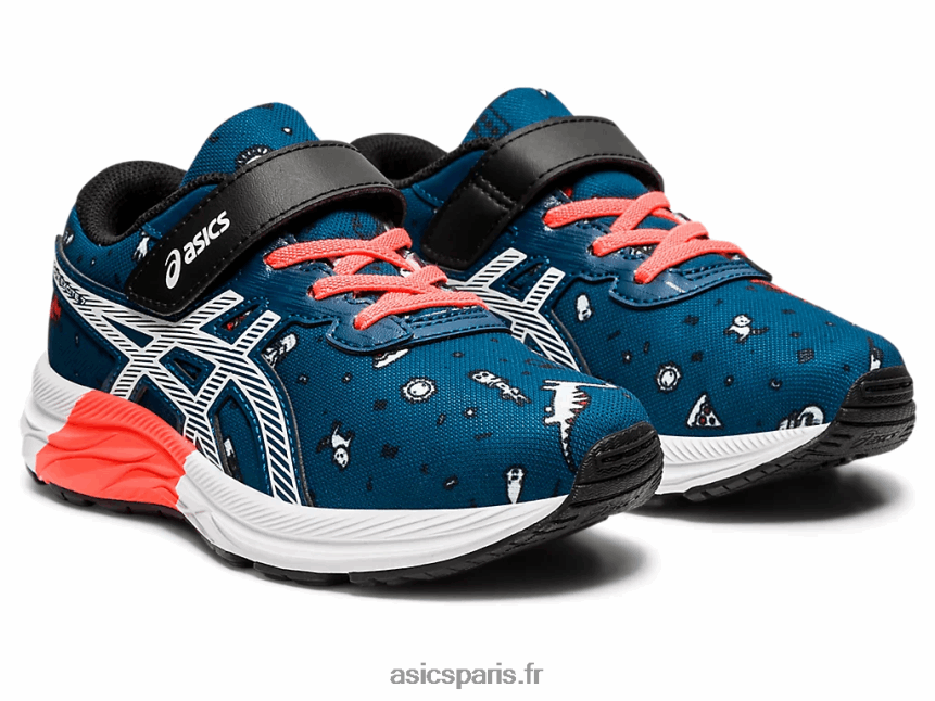 enfants Asics pré exciter 7 préscolaire BXL8B24516 mako bleu/blanc