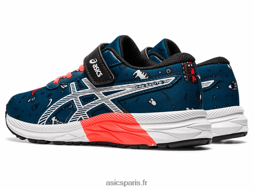 enfants Asics pré exciter 7 préscolaire BXL8B24516 mako bleu/blanc
