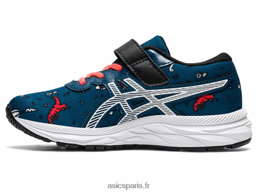 enfants Asics pré exciter 7 préscolaire BXL8B24516 mako bleu/blanc