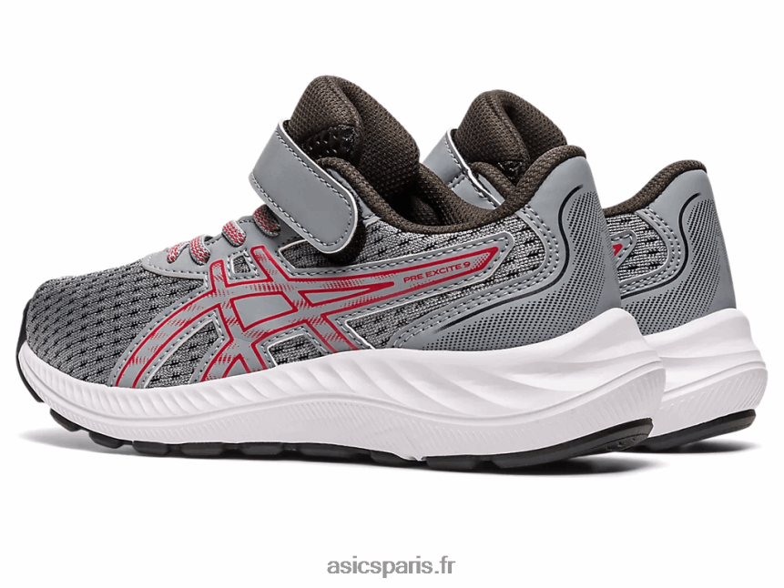 enfants Asics pré exciter 9 préscolaire BXL8B24298 tôle/rouge électrique