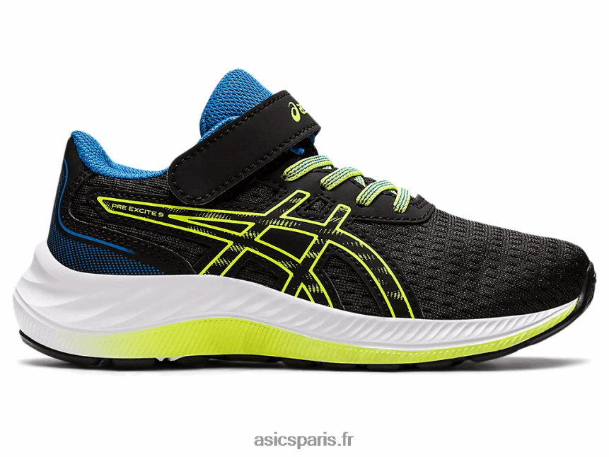 enfants Asics pré exciter 9 préscolaire BXL8B24460 noir/vert danger