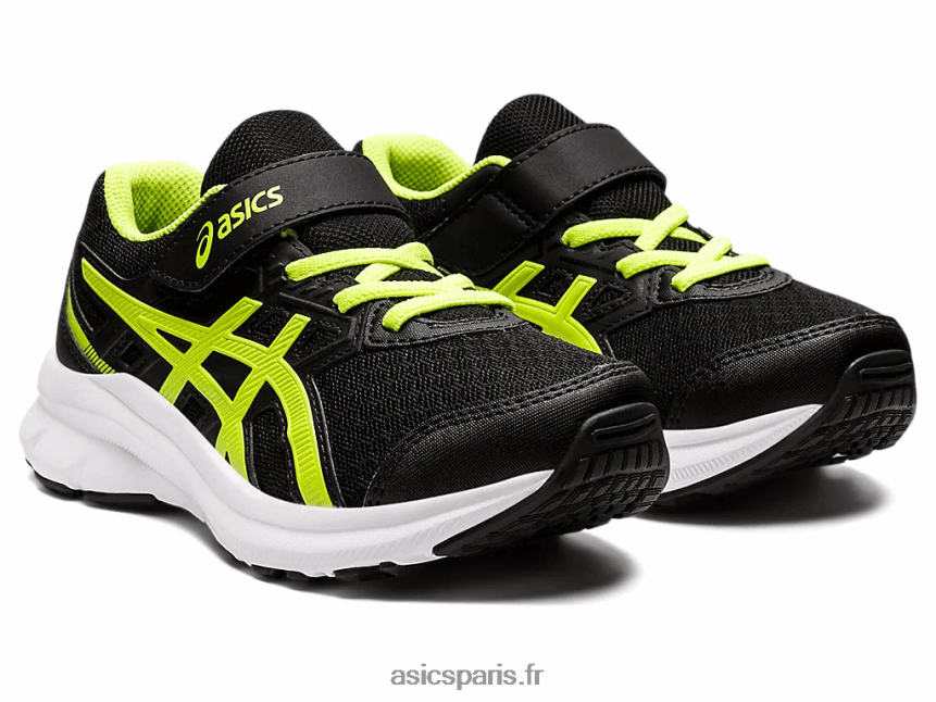 enfants Asics secousse 3 préscolaire BXL8B24529 noir/vert danger