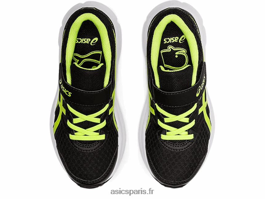 enfants Asics secousse 3 préscolaire BXL8B24529 noir/vert danger
