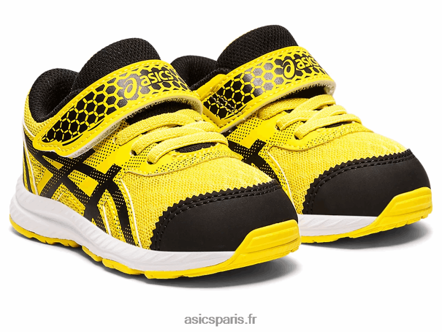 enfants Asics contend 8 cour d\'école de la taille d\'un tout-petit BXL8B24406 jaune vif/noir