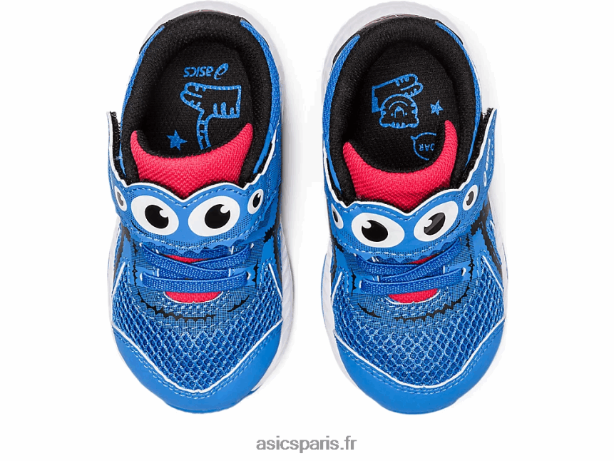 enfants Asics contend 8 cour d\'école de la taille d\'un tout-petit BXL8B24407 côte bleue/noir