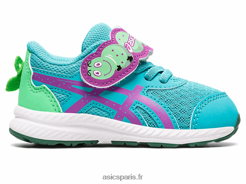 enfants Asics contend 8 cour d'école de la taille d'un tout-petit BXL8B24411 verre de mer/orchidée