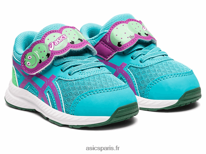 enfants Asics contend 8 cour d\'école de la taille d\'un tout-petit BXL8B24411 verre de mer/orchidée