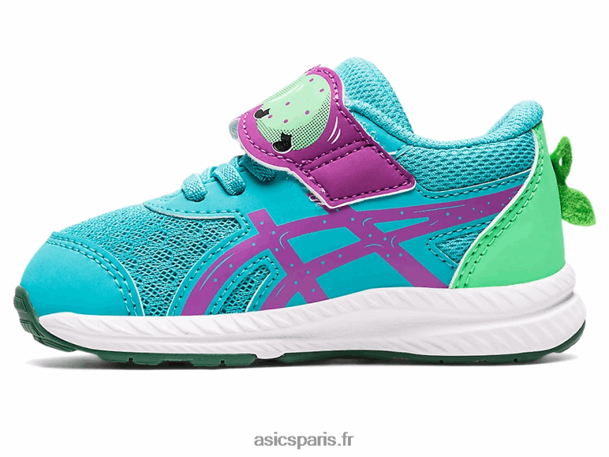 enfants Asics contend 8 cour d\'école de la taille d\'un tout-petit BXL8B24411 verre de mer/orchidée