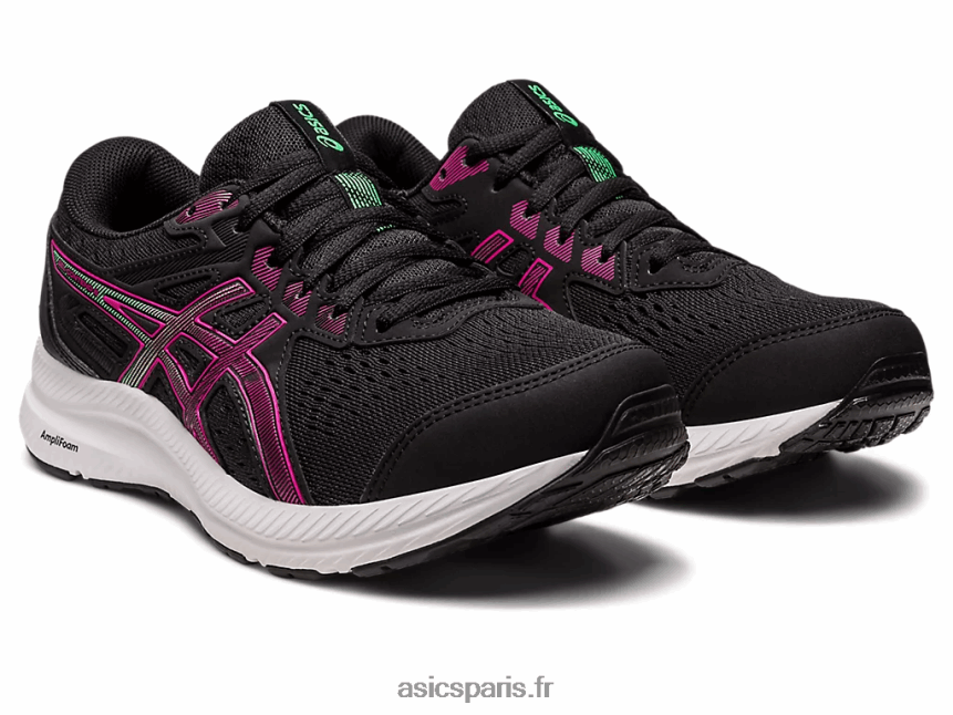 femmes Asics gel-content 8 de large BXL8B22435 rave noir/rose