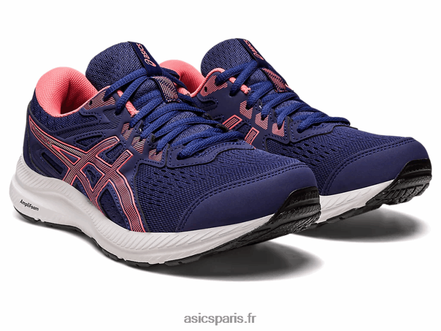 femmes Asics gel-content 8 de large BXL8B22455 bleu indigo/papaye