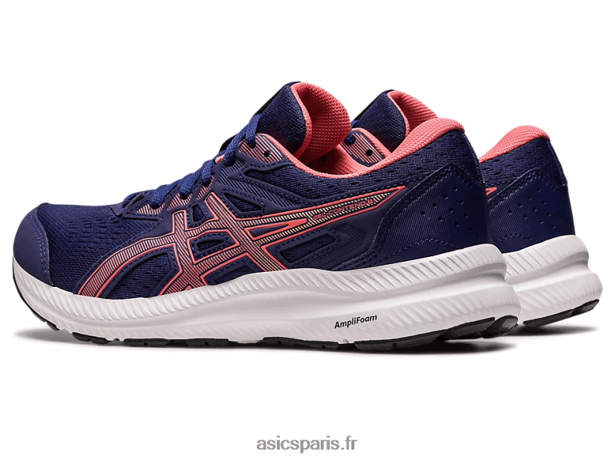 femmes Asics gel-content 8 de large BXL8B22455 bleu indigo/papaye