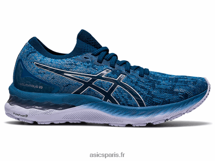 femmes Asics gel-nimbus 23 tricot BXL8B23922 fil gris/bleu mako