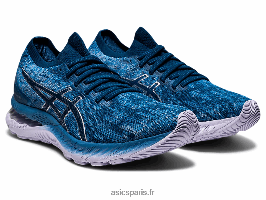 femmes Asics gel-nimbus 23 tricot BXL8B23922 fil gris/bleu mako
