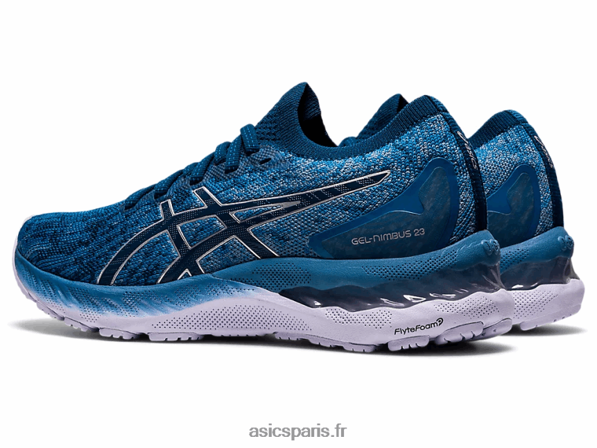 femmes Asics gel-nimbus 23 tricot BXL8B23922 fil gris/bleu mako