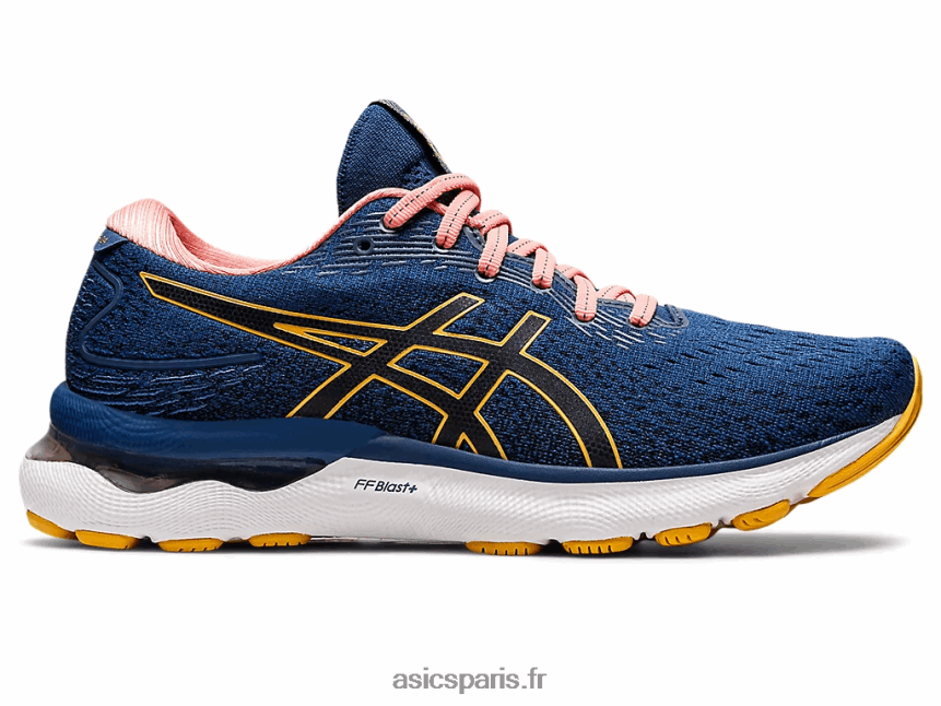 femmes Asics gel-nimbus 24 BXL8B22667 bleu nuit/jaune tigre