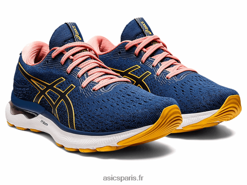 femmes Asics gel-nimbus 24 BXL8B22667 bleu nuit/jaune tigre