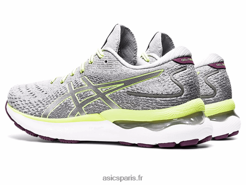 femmes Asics gel-nimbus 24 BXL8B23549 gris piémont/vert citron