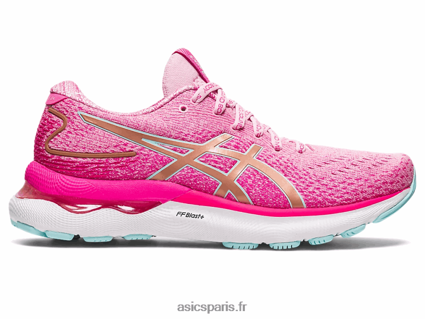 femmes Asics gel-nimbus 24 édition limitée BXL8B22966 barbe à papa/or rose