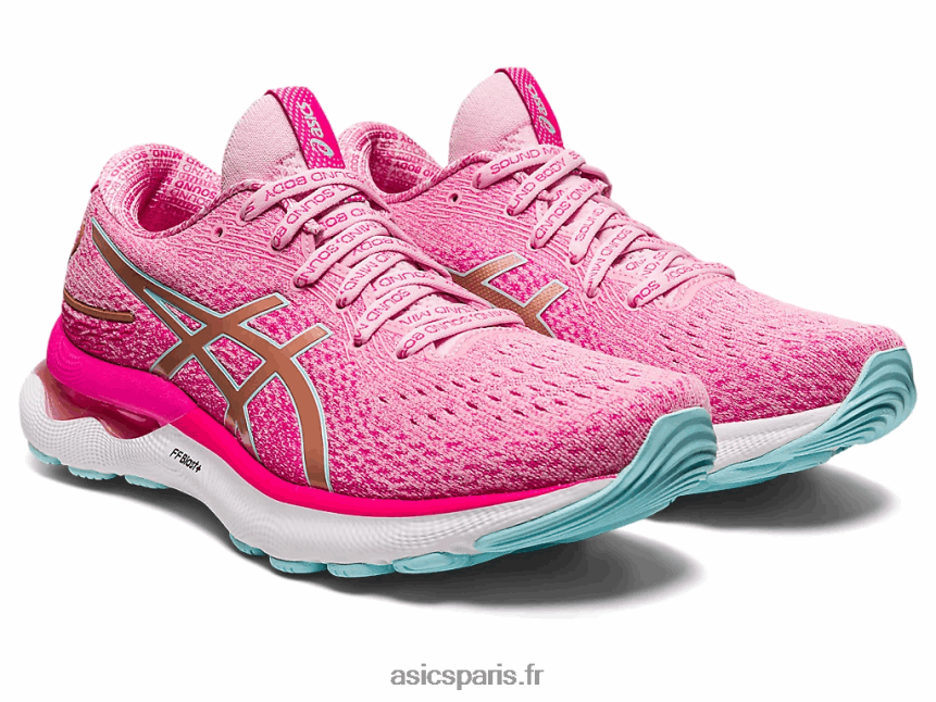 femmes Asics gel-nimbus 24 édition limitée BXL8B22966 barbe à papa/or rose