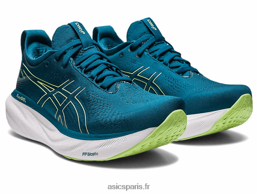 femmes Asics gel-nimbus 25 BXL8B22259 sarcelle d\'encre/vert citron