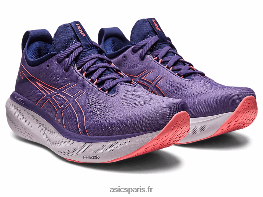 femmes Asics gel-nimbus 25 BXL8B22372 violet poussiéreux/papaye