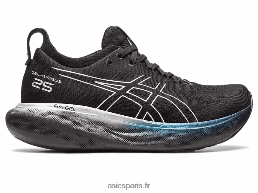 femmes Asics gel-nimbus 25 platine BXL8B22379 noir/argent pur