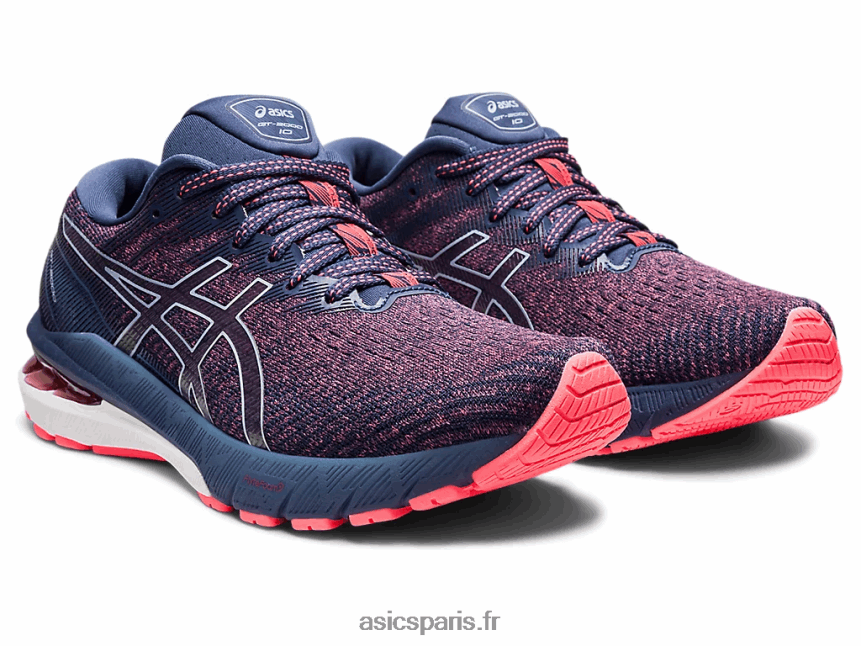 femmes Asics gt-2000 10 BXL8B23691 corail flamboyant/bleu tonnerre