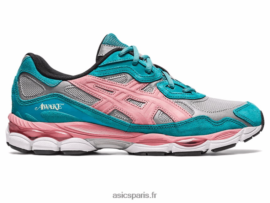 femmes Asics éveillé ny x gel-nyc BXL8B2308 argent pur/ardoise bleu vert