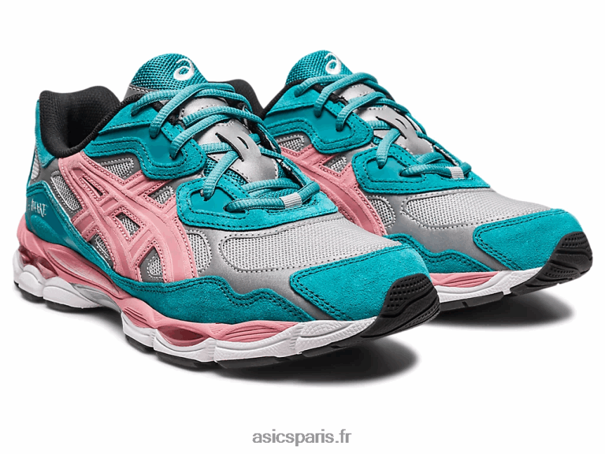 femmes Asics éveillé ny x gel-nyc BXL8B2308 argent pur/ardoise bleu vert