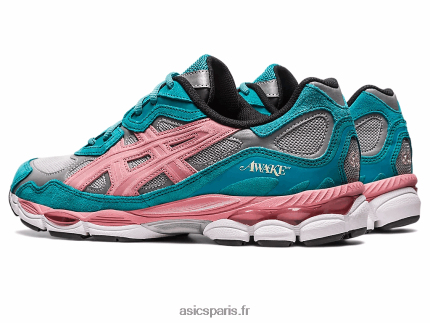 femmes Asics éveillé ny x gel-nyc BXL8B2308 argent pur/ardoise bleu vert