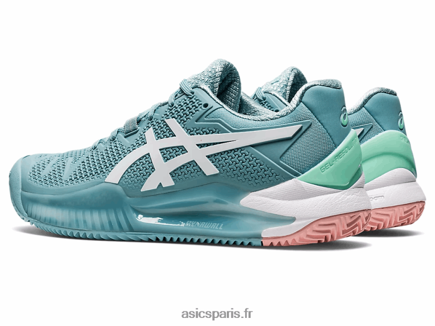 femmes Asics gel-résolution 8 argile BXL8B23087 bleu fumé/blanc