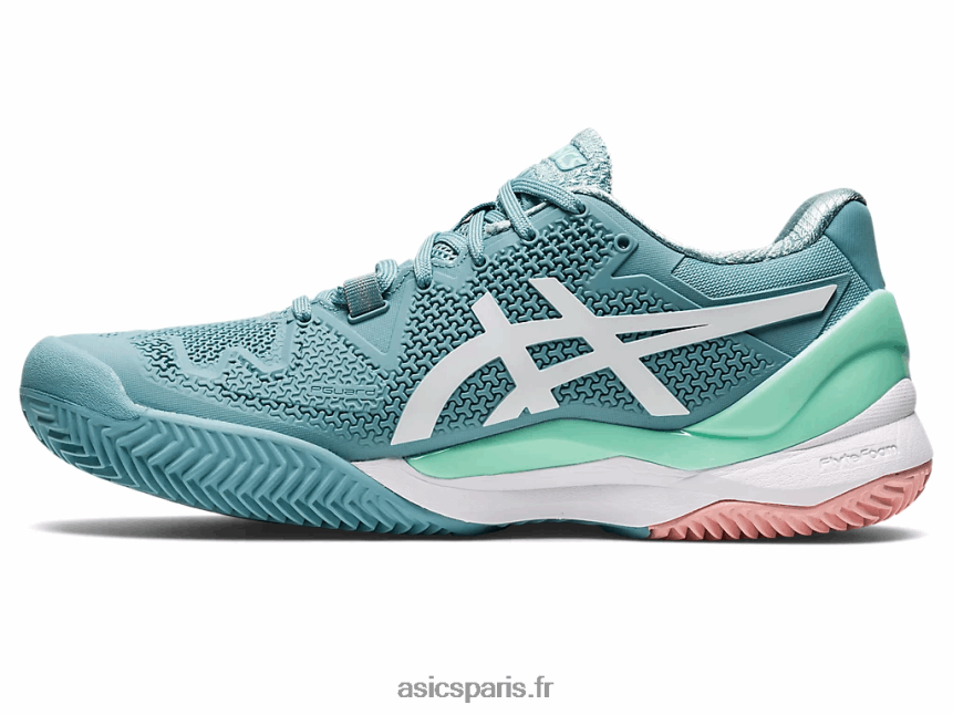 femmes Asics gel-résolution 8 argile BXL8B23087 bleu fumé/blanc