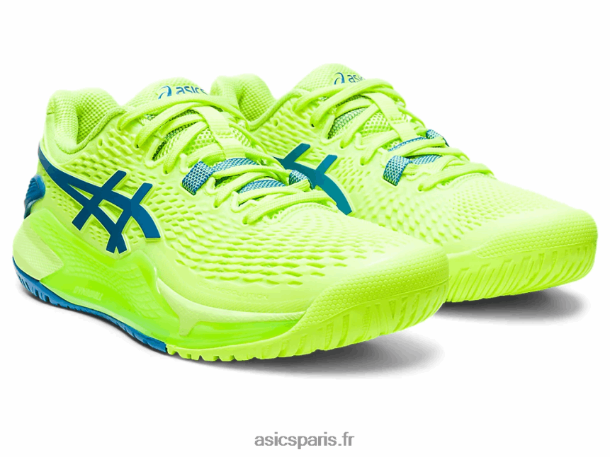 femmes Asics gel-résolution 9 BXL8B22170 danger vert/reborn bleu
