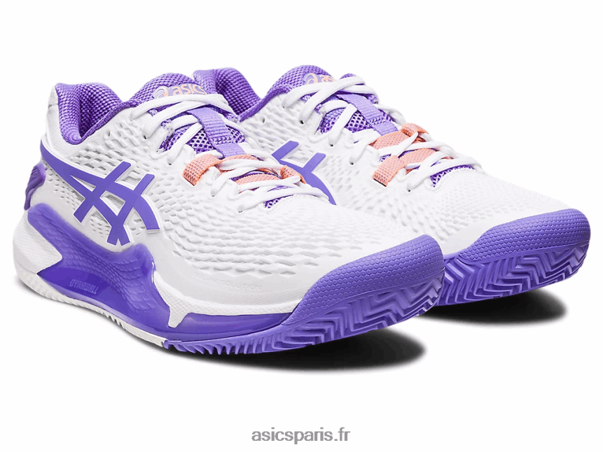femmes Asics gel-résolution 9 argile BXL8B22452 blanc/améthyste