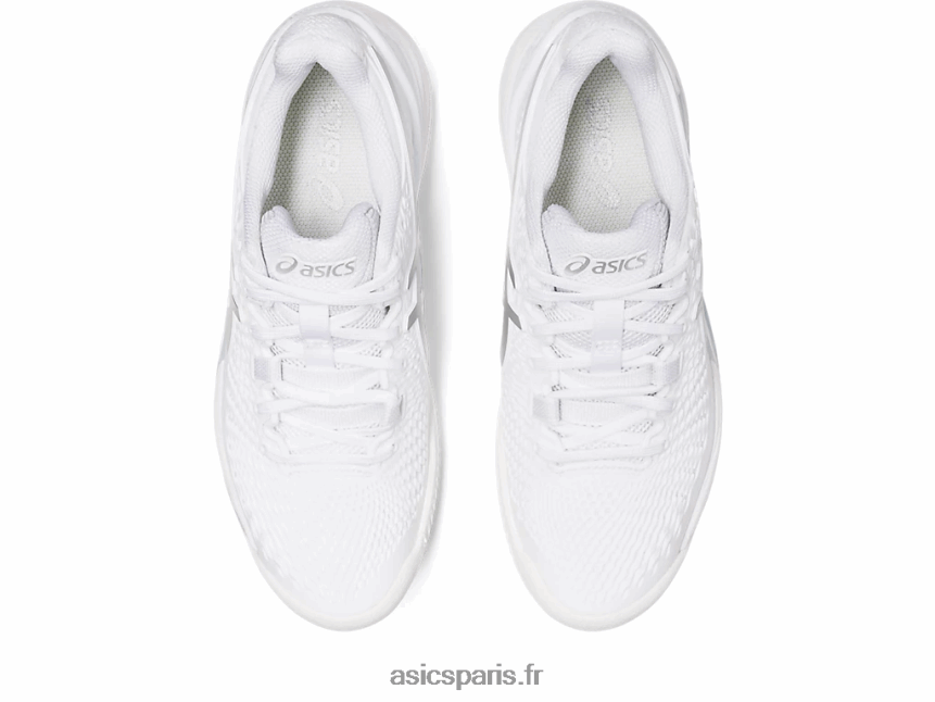 femmes Asics gel-résolution 9 argile BXL8B22459 blanc/argent pur