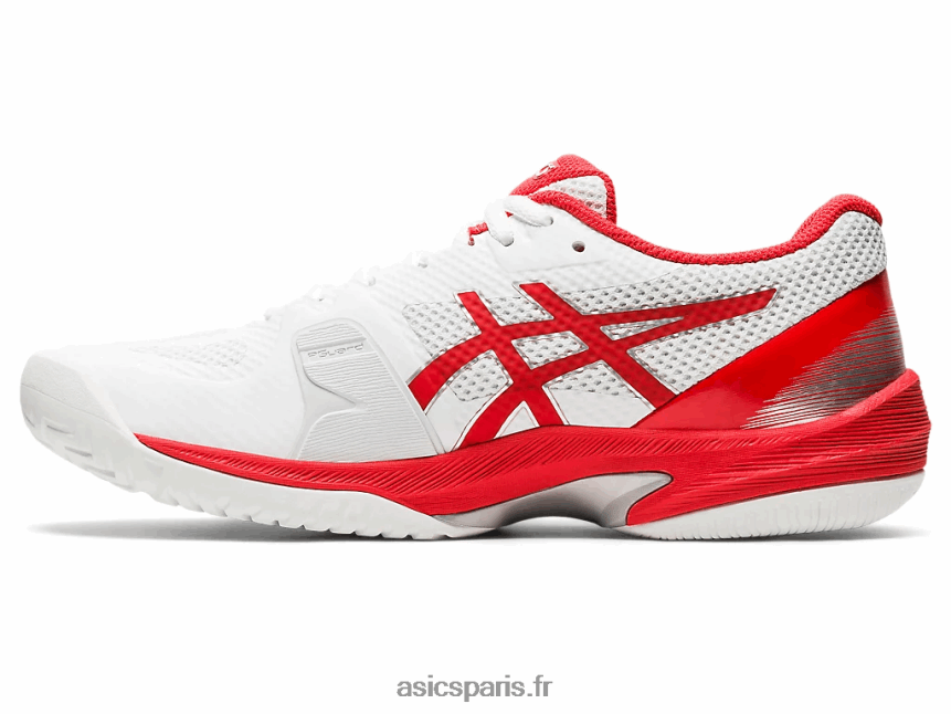 femmes Asics vitesse du tribunal ff BXL8B24102 blanc/rouge feu
