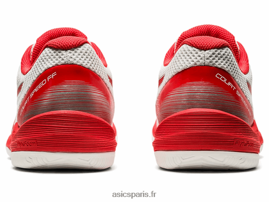 femmes Asics vitesse du tribunal ff BXL8B24102 blanc/rouge feu