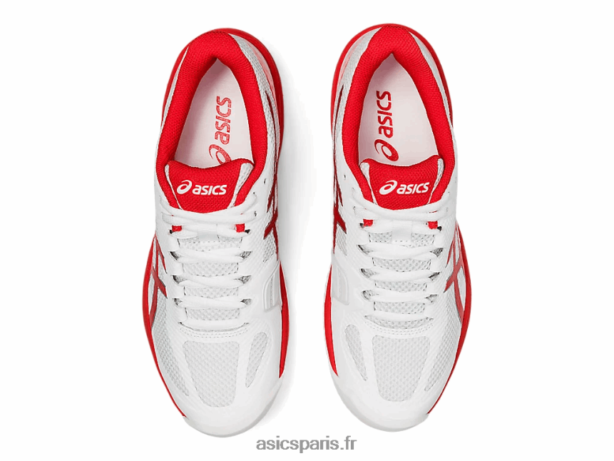 femmes Asics vitesse du tribunal ff BXL8B24102 blanc/rouge feu