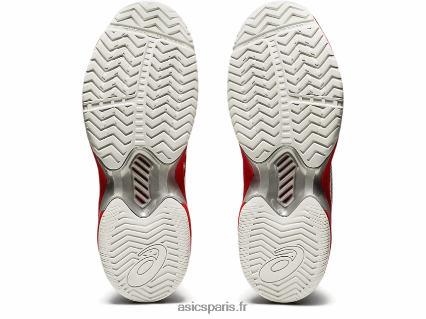 femmes Asics vitesse du tribunal ff BXL8B24102 blanc/rouge feu