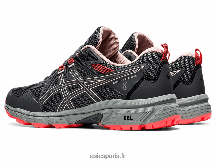 femmes Asics gel-venture 8 de large BXL8B23594 transporteur gris/pêche gingembre