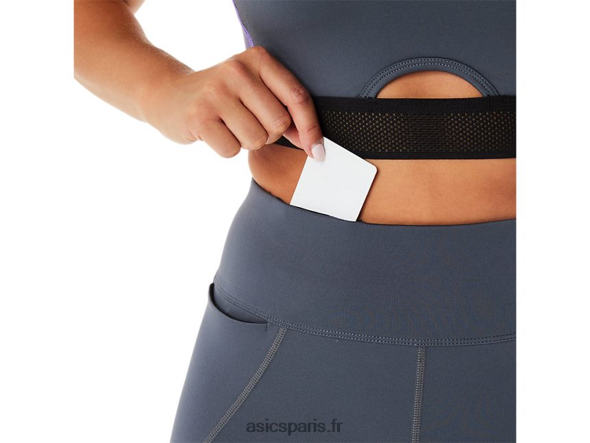 femmes Asics collant d\'entraînement à empiècement en mesh BXL8B22311 transporteur gris