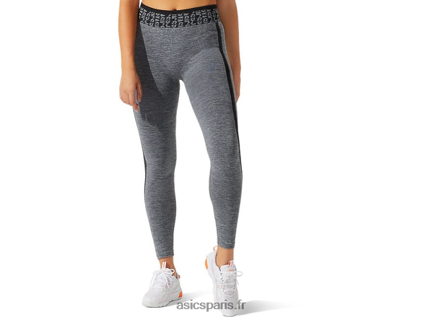 femmes Asics cropped logo collant sans coutures BXL8B23935 performance noir/gris graphite