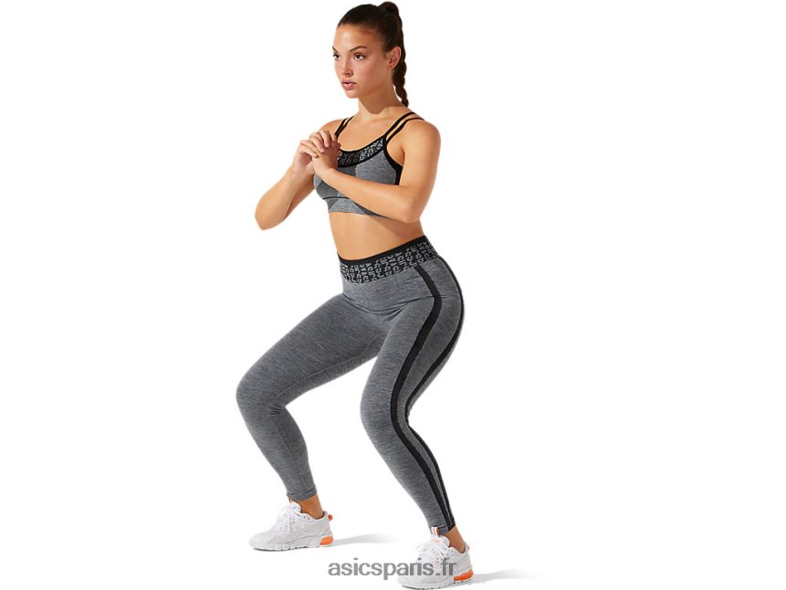 femmes Asics cropped logo collant sans coutures BXL8B23935 performance noir/gris graphite