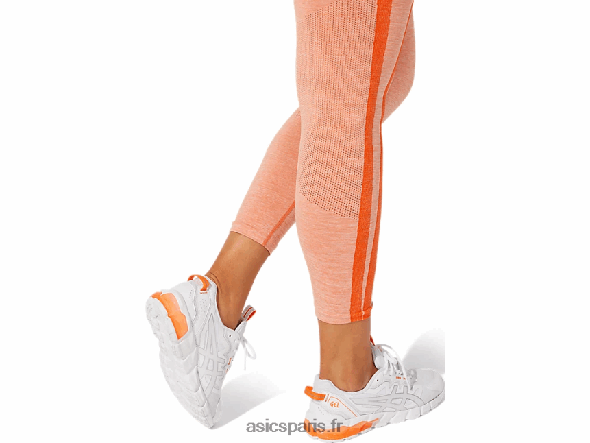 femmes Asics cropped logo collant sans coutures BXL8B23940 souci orange/pêche soleil